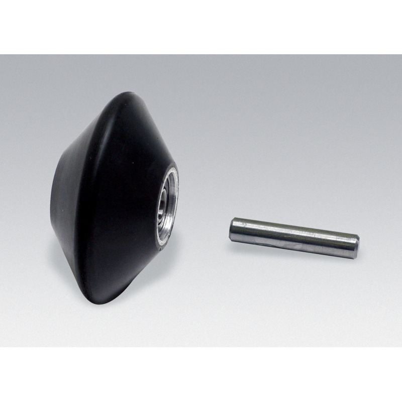 Contact Wheel Ass'y, 2" Dia. x 1" W x 5/8" I.D., V-Shaped Face, 70 Duro Rubber