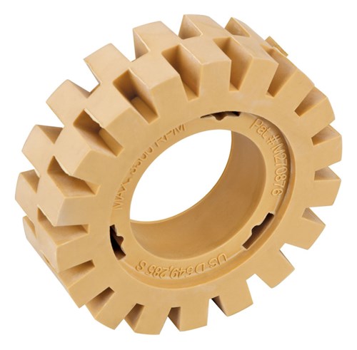 Roue de gomme en caoutchouc beige de 102 mm (4 po) de diamètre et de 32 mm (1 1/4 po) de large