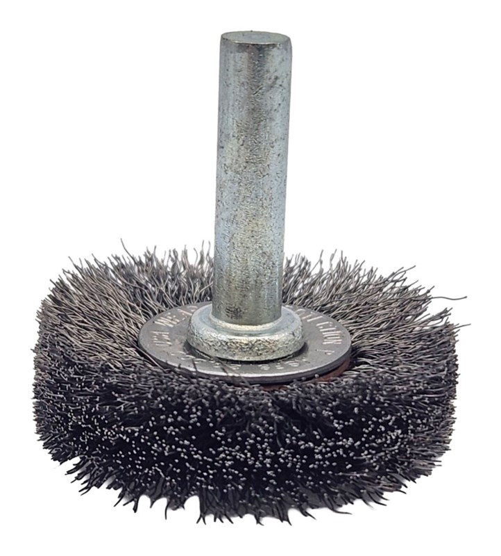 Spazzola radiale con filo ondulato Diametro 1-1/2" (38 mm) x .006 x 3/8" Acciaio
