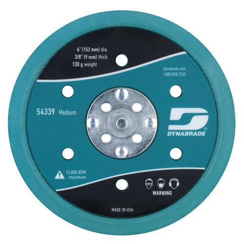 6"  (152 mm) Teal Multi-Hole Vacuum Pad, Hook Face, Medium