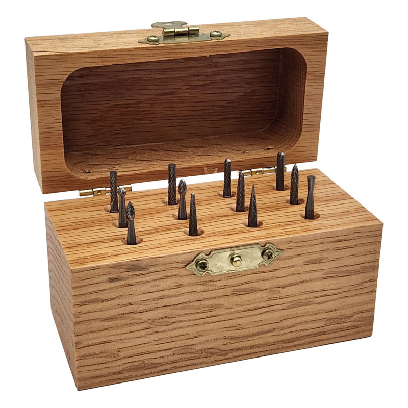 Kit di frese in metallo duro a 12 pezzi, gambo da 3 mm