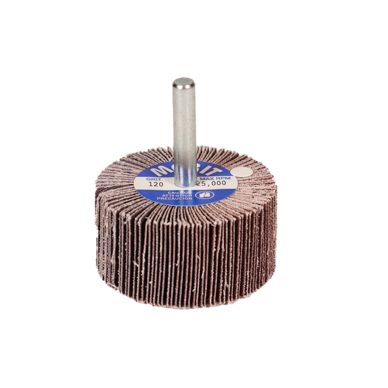 Diametro 2" (51 mm) x larghezza 1" (25 mm) x albero da 1/4" (6 mm) - Ruota a lamelle DynaCut con grana 120, con o senza rivestimento