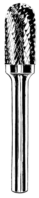 Fraise carbure, diamètre 3/32" (2 mm), fraise SC-41 D/C, cylindre, longueur de goujure 7/16", queue 1/8"