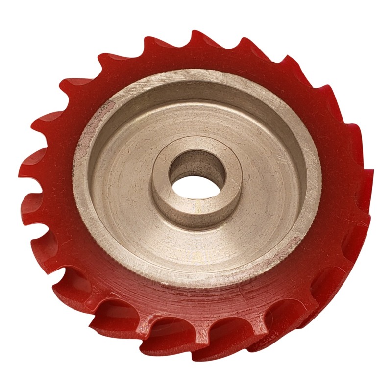 Contact Wheel, 4" Dia. x 5/8" W x 5/8" I.D., Scoop Face, 60 D Urethane