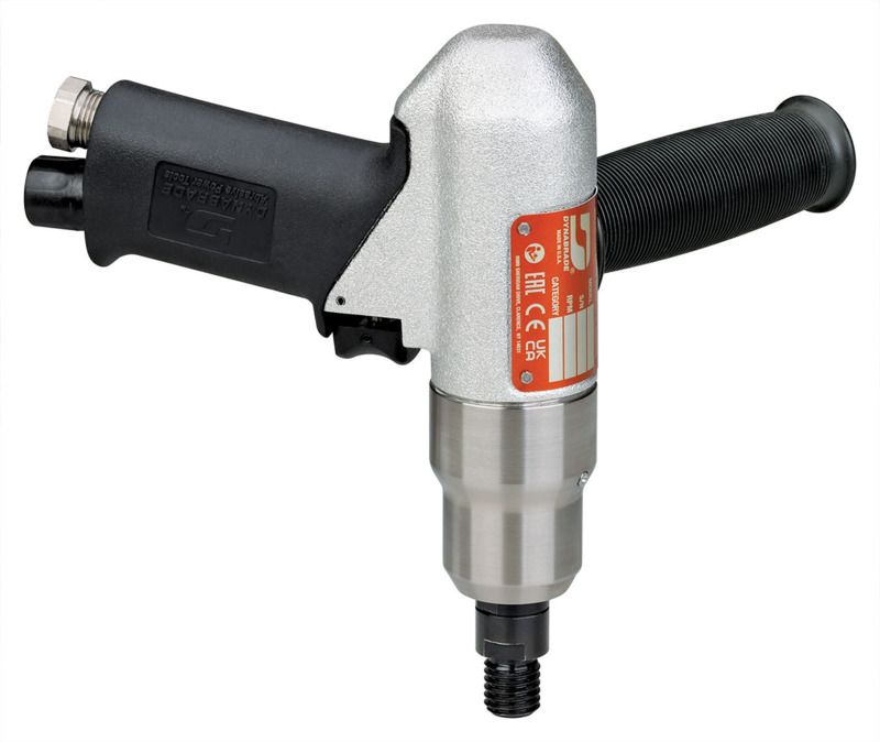 Pulidora/lijadora con empuñadura de pistola, 7 CV, 3400 rpm, con engranajes, escape trasero.