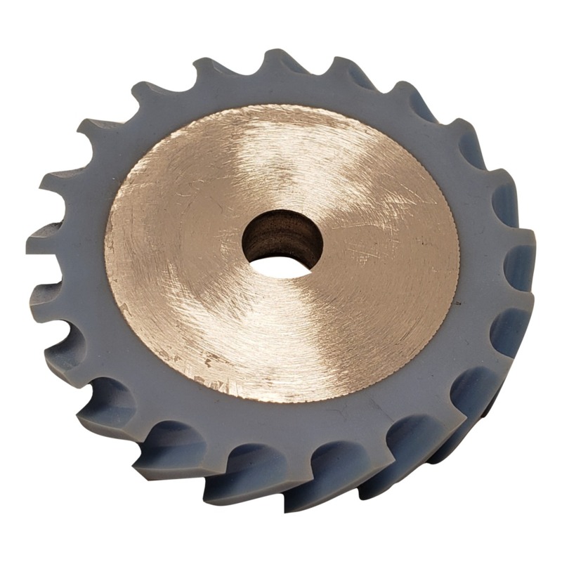 Contact Wheel, 4" Dia. x 5/8" W x 5/8" I.D., Scoop Face, 80 Duro Urethane