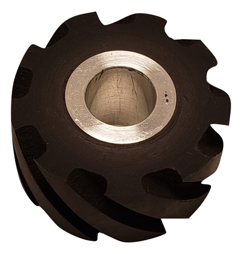 Roda de contacto, 2" de diâmetro x 1" de largura x 5/8" de diâmetro interno, face padrão, borracha 70 Duro