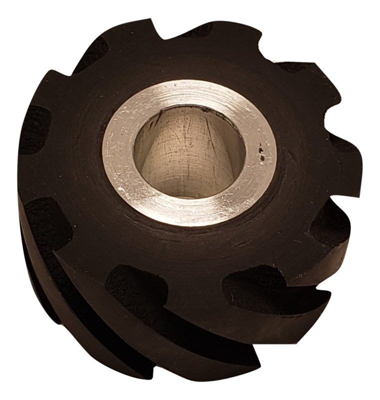 Roda de contacto, 2" de diâmetro x 1" de largura x 5/8" de diâmetro interno, face padrão, borracha 70 Duro