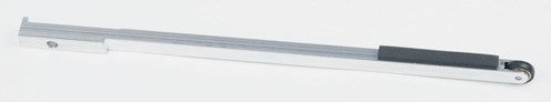 Ensamblaje del brazo de contacto, 5/8" de diámetro x 1/8" de ancho, rueda de goma, con plato de 1/4" (6 mm) de ancho - 9" (229 mm) de alcance