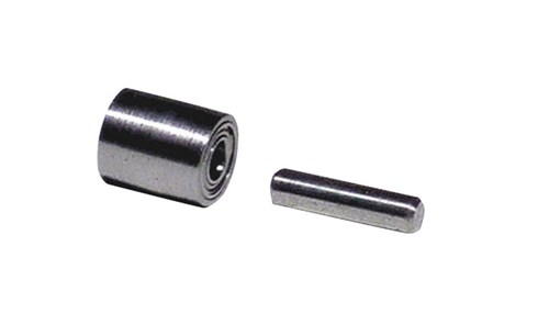 Conjunto de roda de contacto, 5/16" de diâmetro x 3/8" de largura x 1/4" de diâmetro interno, face coroada, aço