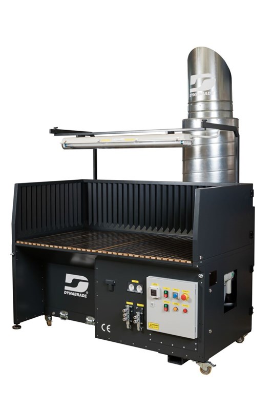 1000 mm szer. x 1800 mm dł. x 850 mm wys., metalowy stół z systemem odciągu w dół