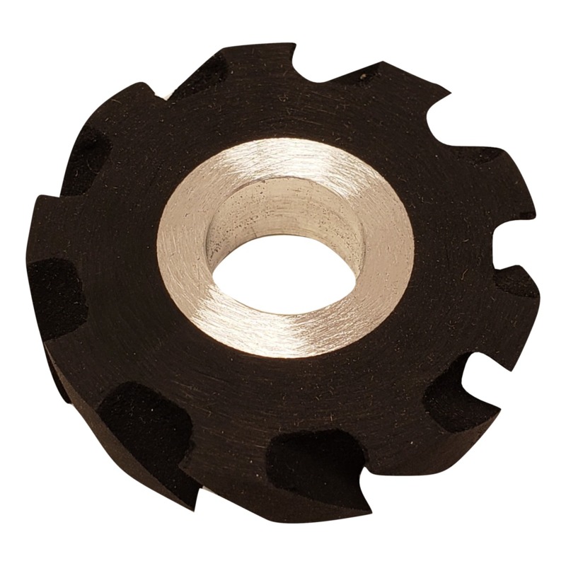 Contact Wheel, 2" Dia. x 1/2" W x 5/8" I.D., Crown Face, 90 Duro Rubber