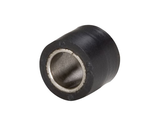 Roda de contacto, 7/16" de diâmetro x 3/8" de largura x 1/4" de diâmetro interno, face em coroa, borracha 70 Duro