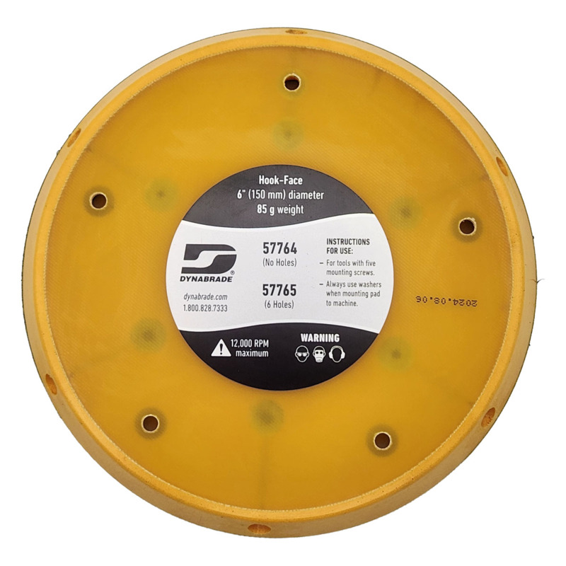 6" (150 mm) Vacuum Disc Pads 5 Hole Mount, Hook Face, 6 Holes