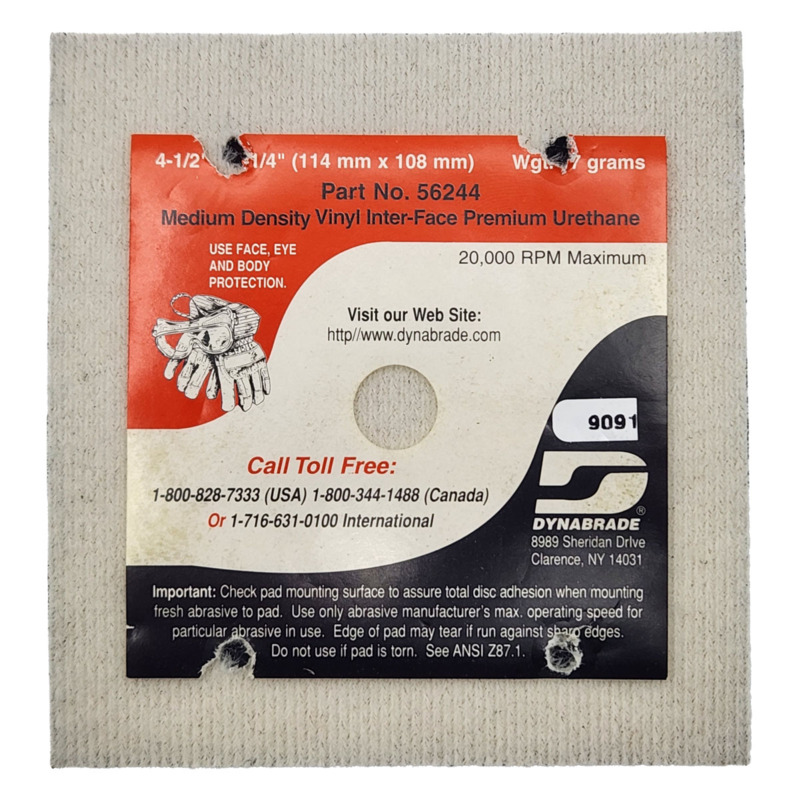 Almohadilla de lijar, 4-1/4" ancho x 4-1/2" largo NV cara de vinilo grosor medio 1/4