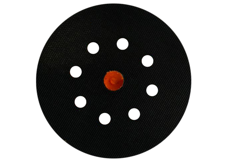 Diametro 5" (125 mm). Disco per vuoto a 8+1 fori, faccia a gancio corta