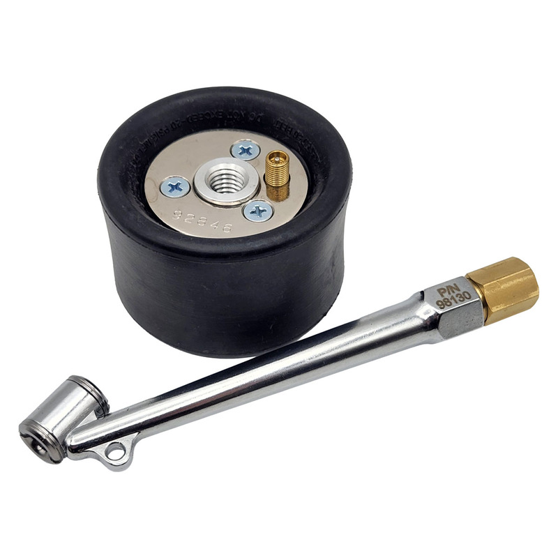 3" (76 mm) de diâmetro x 2-1/4" (57 mm) de largura Roda pneumática Dynacushion padrão