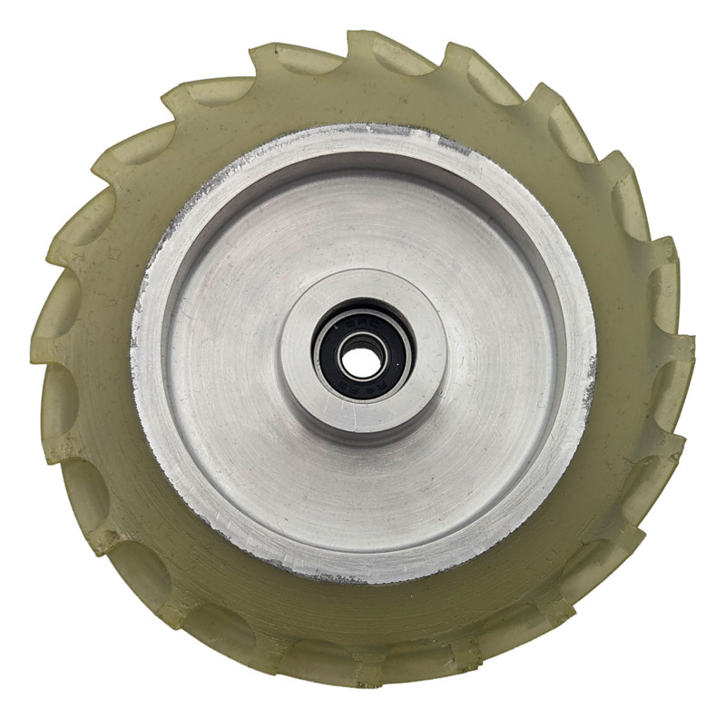 Conjunto de rueda de contacto, 4" diám. x 5/8" anch. x 5/8" diám. int., cara de pala, uretano 90 Duro