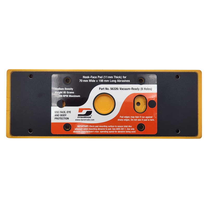 Almohadilla de disco Dynabug II de 2-2/3" (68 mm) x 7-3/4" (196 mm) de vacío, cara de gancho, siesta corta