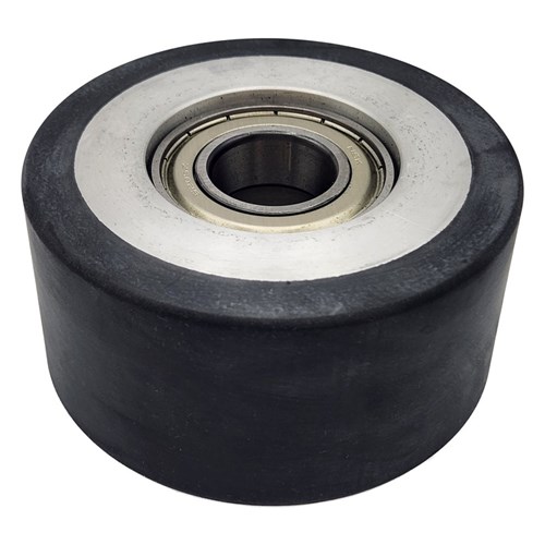 Ruota di contatto, diametro 4" x larghezza 2" x diametro interno 5/8", superficie piatta, gomma 70 Duro